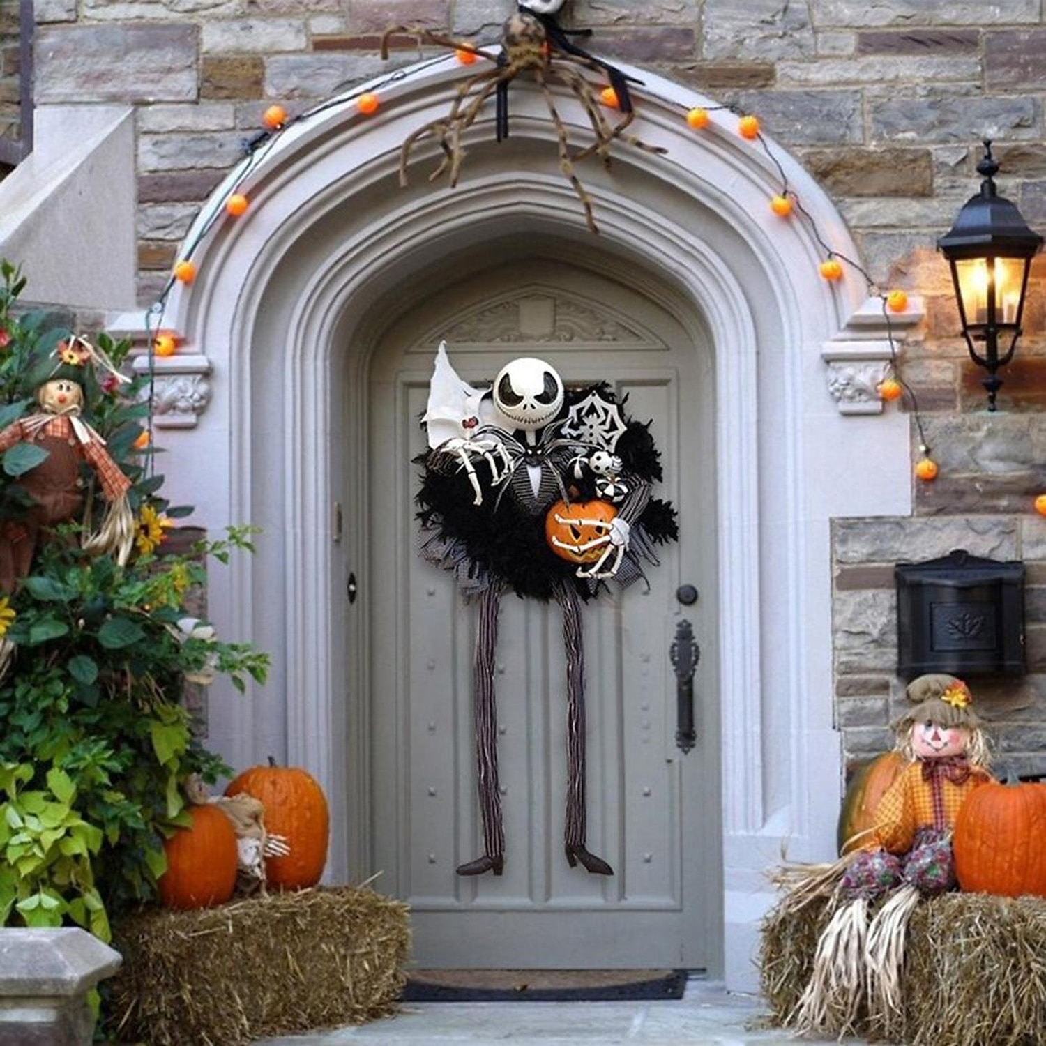 2023 Halloween Horror Pumpkin Wreath Door Hanging Holiday Party Horror Skull Decoration Props Collection – SGD $95.84 –P3