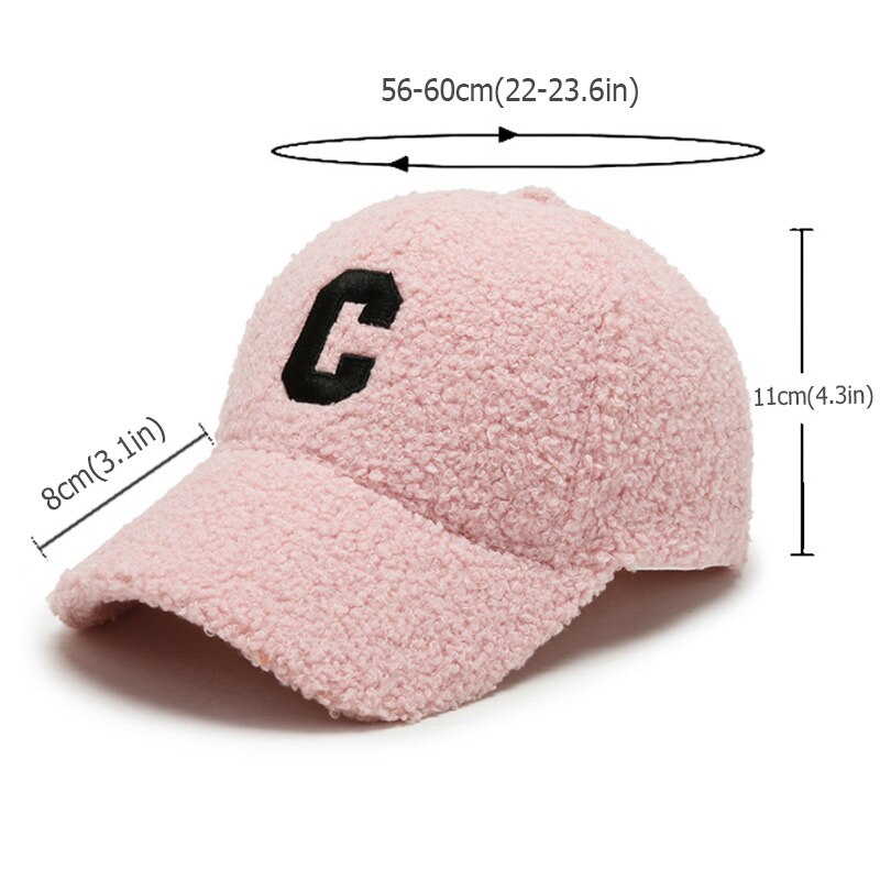 Women Lamb Wool Baseball Cap Autumn Winter Warm Adjustable Sun Hat ...