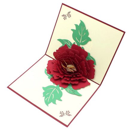 3D BIG Red Flower Pop Up Card and Envelope – NIVTTDOGCATTOY