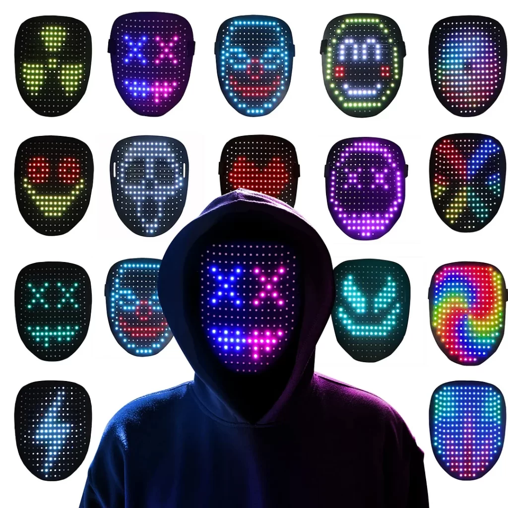 Led Mask with Gesture Sensing LED Lighted Face Transforming Mask – NIVTTDOGCATTOY